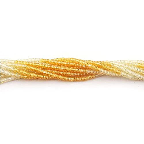 Zircon jaune perles rondelles contre les colliers ternes fil de 13 pouces