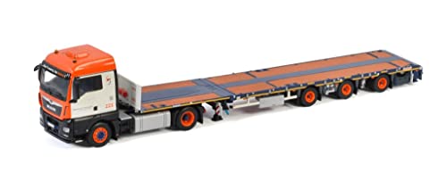 Man TGX XLX Euro 6C 4x2 camion miniature avec plateau 3 essieux Universal Transport WSI 1/50
