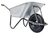 Home It Carriola 110L – Cassapanca stabile fino a 150 kg di portata, vasca galvanizzata e telaio verniciato a martello, pneumatici 4,00 × 8" con cerchione in acciaio, manici ergonomici, zinco/nero
