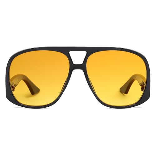 VANLINKER Oversized Aviator Polarized Sunglasses for Women Men Retro Square Eyewears Vintage 70s Style Low-Set Temples VL98222