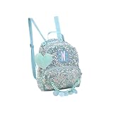 Mini Mochila Wandinha Addams Infantil Paetê Chaveiro (Verde)