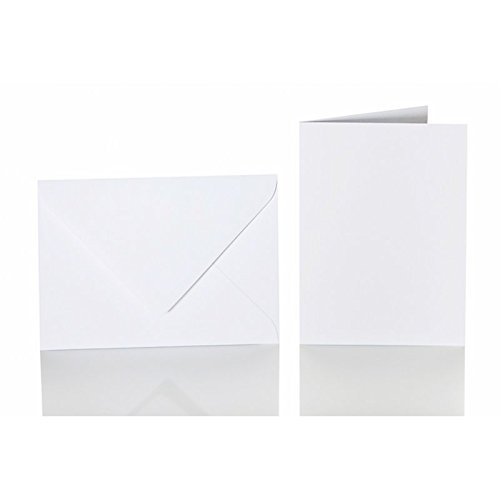 100 C5 Sobres con solapa triangular, 120 g + 100 tarjetas de doble 240 g 150 x 200 mm, color: 00 blanco
