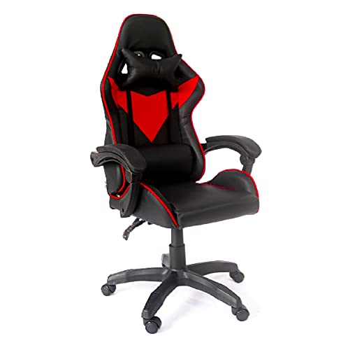 Cadeira Gamer Pelegrin em Couro Pu Reclinável Pel-3012 Preta e Vermelha
