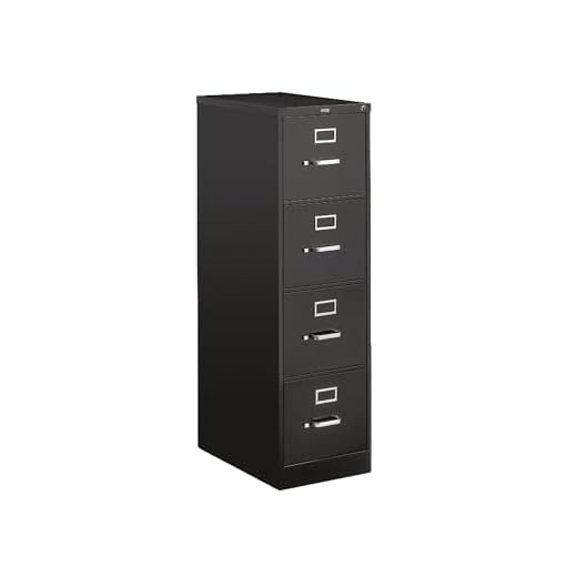 HON 4-Drawer Letter File - Full-Suspension Filing Cabinet with Lock, 52 by 25-Inch Black (H514)