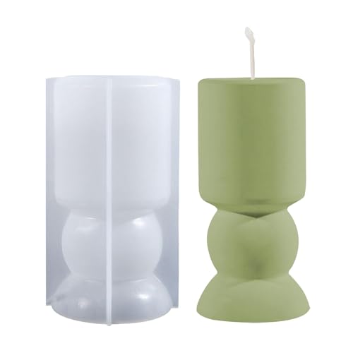 Columna romana, forma de vela, forma de columna romana, vela cilíndrica, molde de silicona, molde de resina de arcilla, molde de epoxi para trabajos de enlucido de hormigón hechos a mano