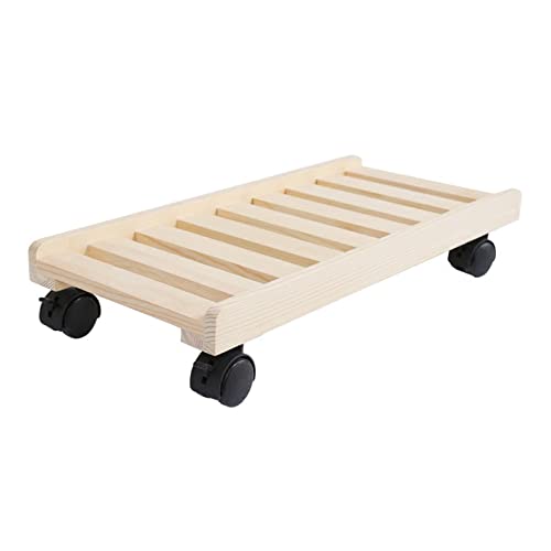 Soporte de CPU ENGENDER con ruedas para computadora de escritorio, soporte móvil para torre de PC de madera, tamaño grande miniatura 1