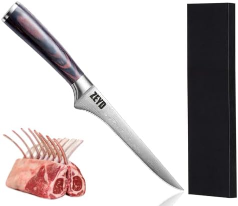 ZEYD Professional Stainless Steel Sharp Kitchen Knife with Wooden Handle and Gift Box (6 Inches Boning Knife)