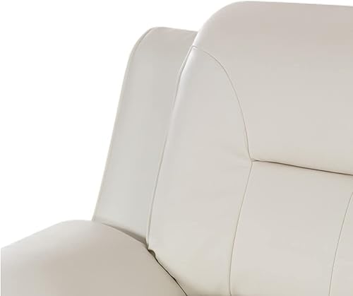 Miniatura 4 de Moderno juego de muebles de sala de estar, 3 piezas de piel sintética, sofá seccional con patas de hierro (blanco)