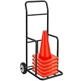 DaisyInner Traffic Cone Cart with Wheels 350 Lbs Capacity Storage Dolly Holder 18.5" w x 19.5" d x 49" h Black Traffic Cone Cart for Construction, Parking Lots, Schools, Car Driving Training