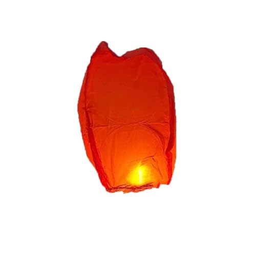 LVYUDS Fiesta Linternas Chinas Del Cielo Seguros Farolillos Voladores Con Bolígrafo Escribe Tu Deseo Confía Tus Esperanzas Para Ocasiones Festivas(Red,1pcs,80cm)