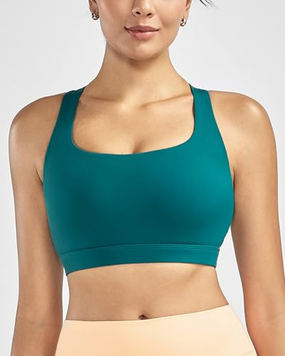Image of RUNNING GIRL Sports Bras for Women High Support,Criss-Cross Back Strappy Bra Moulded Cup High Impact Workout Crop Tops