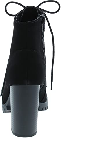 Soda Chalet – Fashion Lace up Military Inspired Ankle Boot with Stacked Heel and Side Zipper4