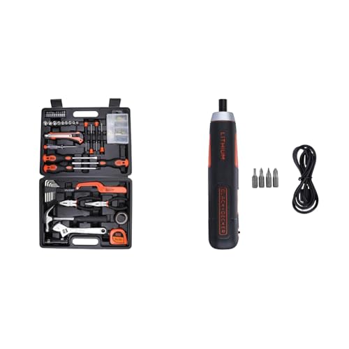 BLACK+DECKER BMT126C Hand Tool Kit for Home & DIY Use (126-Piece) – Includes Screwdriver, Wrench, Ra