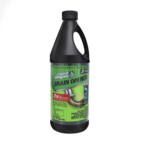 Liquid Rhyno 30 oz. Drain Opener, 2X Concentrate Hair Clog