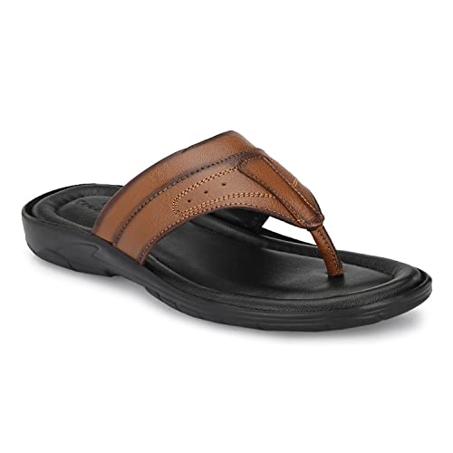 Image of Men's Genuine Leather Slippers | Thong Slippers For Men | Comfortable | Cushioned Insole | Durable | Handmade |