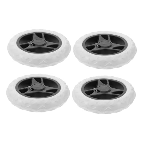AMUSLESUR Roulettes Pivotantes Plastique Lot de 4 pour Chariot de Courses et Bagages, Roues Robustes Adaptées aux Charriots à Roulettes et Paniers à...