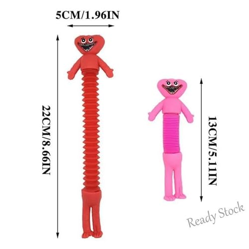 Image of 4PCS Telescopic Suction Cup Giraffe Toy, Pop Tubes Sensory Toy for Kids, Fidget Toys, Sensory Tubes, Suction Cup Pop Tube Giraffe Toys, Stretchy Giraffe Suction Toy