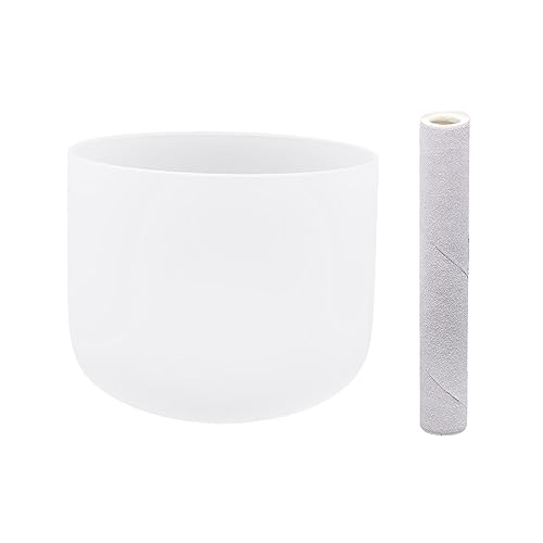 LUNICASHA Quarzkristall Klangschale, 8 Zoll Klangschale Kristall, Kristallklangschalen Set, Quarz Kristall Chakra Schüssel für Meditation Gebetsentspannung, F Note
