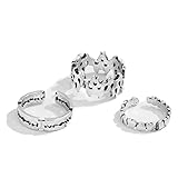 Vintage Hohl Feuer Flamme Eröffnung Ringe Sets Für Männer Frauen Geometrische Liebe Herz Finger Rasiermesser Klinge Einstellbare Ring Schmuck Geschenke