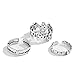 Produktbild Vintage Hohl Feuer Flamme Eröffnung Ringe Sets Für Männer Frauen Geometrische Liebe Herz Finger Rasiermesser Klinge Einstellbare Ring Schmuck Geschenke