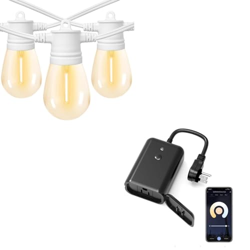 Cadena de luces blancas para exterior con WiFi de 29 m