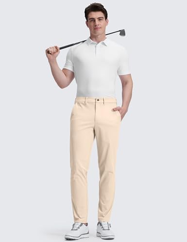 Image of CRZ YOGA All Day Comfy Golf Pants 28 inch /30 inch /32 inch /34 inch /36 inch | Decent Stretch, Wrinkle-Resistant, Casual, Slightly Tapered Leg, Flat Front, Pockets, Trousers for Men