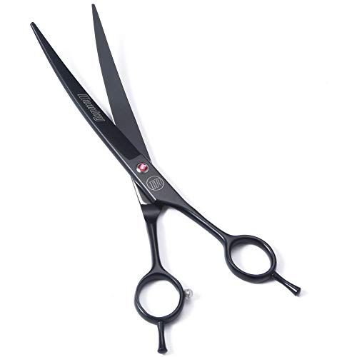 Image of Moontay Professional Dog Grooming Scissors Set, 7 Inch /8 Inch Pet Grooming Scissors Chunkers Shears for Dog, Curved Dog Grooming Scissors, Thinning Shears for Dog with Grooming Comb