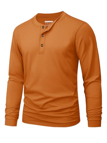 Image of MAGNIVIT Men's Long Sleeve Henley Shirts Cotton 3-Button Spring Casual T-Shirts Solid Color Soft Basic Tops 2026