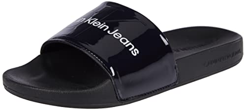 Calvin Klein Jeans Damen Badeschuhe Slide Metallic Monologo Badelatschen,...