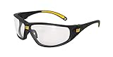 Caterpillar Tread Safety Glasses, Black and Yellow, Clear