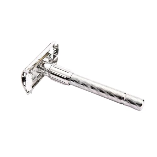 Generic Rasoio di sicurezza a doppio taglio regolabile, con manico lungo classico tradizionale per viaggi, uso domestico, barba, uomini