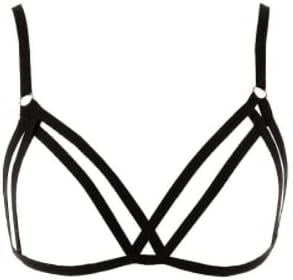 Women Sexy Elastic Harness Lingerie Hollow Out Cupless Cage Bra