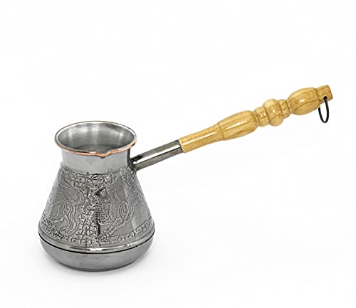 400 ml Turkse mokkakan koper koffiekoker Turka Ibrik Cezve Dzhesva koffiepot Briki met houten handvat Grieks… - Image 5