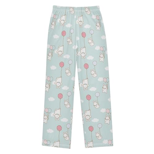 Cartoon Rabbit Balloon Boys Pants for Kids Jogger Pants with Pockets S-XL