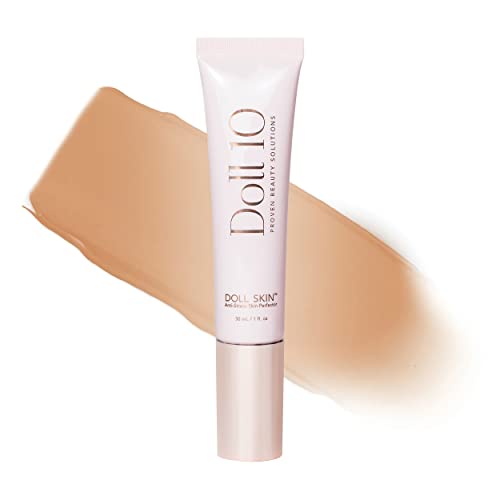 Doll 10 Doll Skin Anti-Stress Skin Perfector - Tinted Buildable Anti-Aging Vegan Makeup Skincare (Tan)