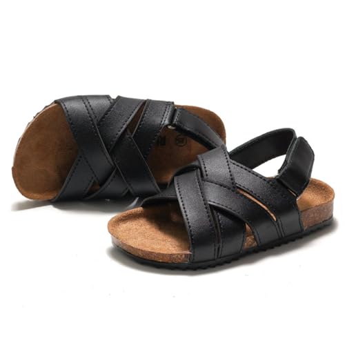 Toddler Sandals Boys Girls Sandal Little Kid with Cork Footbed Slides Adjustable Open Toes Flat Summer Shoes2