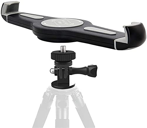 EXSHOW Large Tablet Tripod Mount, Ipad Tripod Holder Adapter, 360° Rotatable Tripod Adapter Tablet Clamp Stand with 1/4" Screw for 9.5-14.5" Tablets, iPad Pro 12.9 10.5 9.7 Air, Galaxy Tabs, Surface