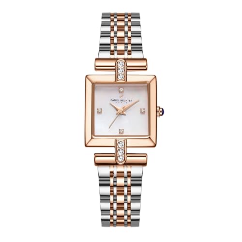 Image of Daniel Hechter Paris Cambon Collection Luxury Watch for Women with Square Dial, Crystal Accents and Stainless Steel Strap