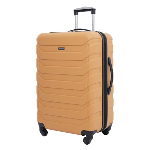 Image of Wrangler 4 Piece Miami Luggage and Packing Cubes Set, Amber Gold