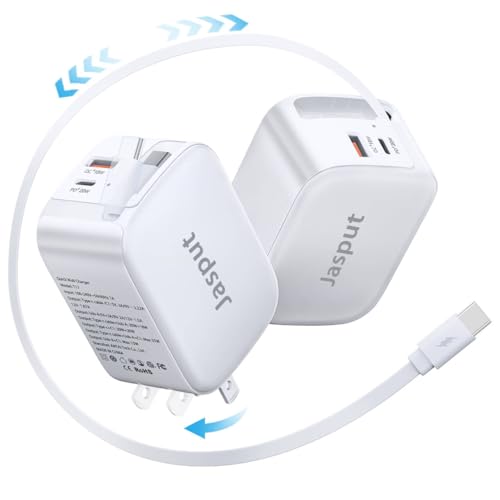 Image of 40W Retractable Wall Charger, 3 in 1 Retractable Phone Charger Wall Plug with Dual USB Ports,Fast USB C Chargers Block for iPhone 17 16 15 14,Galaxy S23 22,LG,Pixel