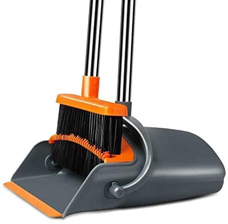 Orchid M® Broom and Dustpan Set for Home, Office, Kitchen, Lobby - Orange