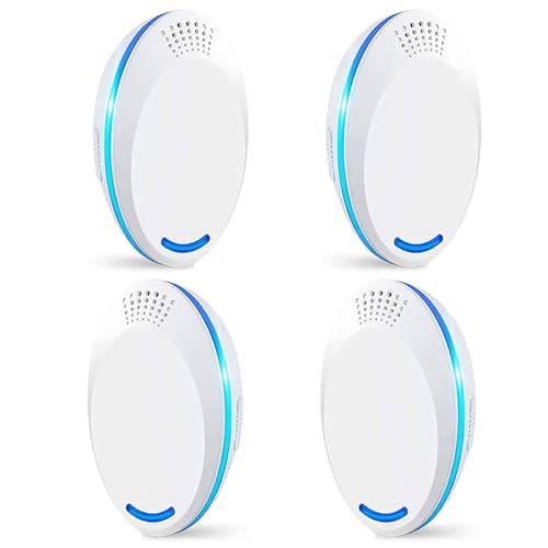 Mouse Mice Repeller Indoor, 4 PCS Rodent Rat Repellent, Ultrasonic Pest Mouse Repeller, Spider Repellent Indoor, Pest Roach Repellent Ultrasonic Plug in, 4 inch