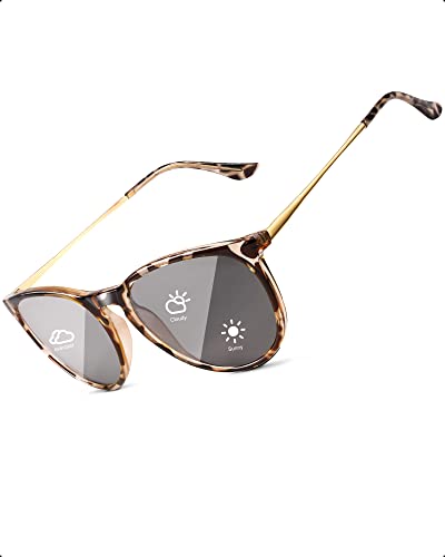 TJUTR Photochromic Sunglasses for Women Men, Day & Night Driving Safety Glasses with Polarized UV Protection