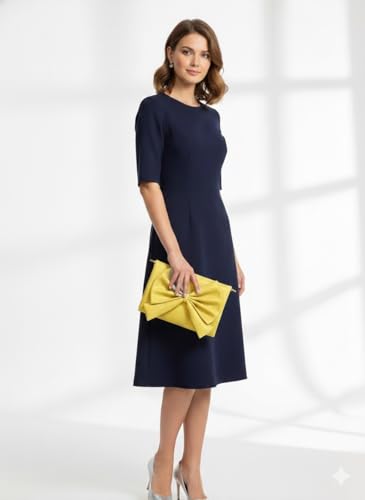Image of Women's Bow Crossbody Bag - Shoulder Purse & Sling Handbag - Multi-Pocket Partitioned Side Bag with Adjustable Strap for Party, Wedding & Casual