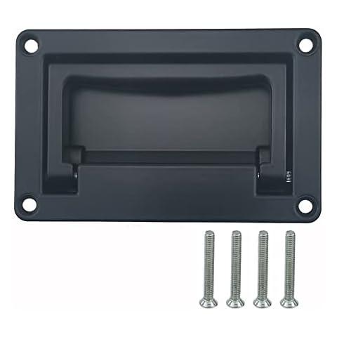 INDUSCHOICE Zinc Alloy Recessed Handles Containers Handle Flush Lifting Doors (Black) Cover