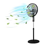 Ventilador de pie Oscilante, JASUVII 3 Niveles de Ventilación, Altura Regulable, Ventilador de pedestal Turbo Power de 16'...