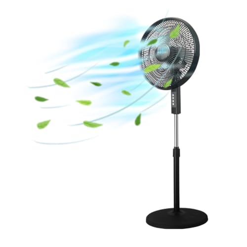 Consejos para Comprar Ventiladores de Pie Walmart los preferidos por los clientes. 47 Ventilador de pie Oscilante, JASUVII 3 Niveles de Ventilación, Altura Regulable, Ventilador de pedestal Turbo Power de 16' | Más Aire y Menos Ruido