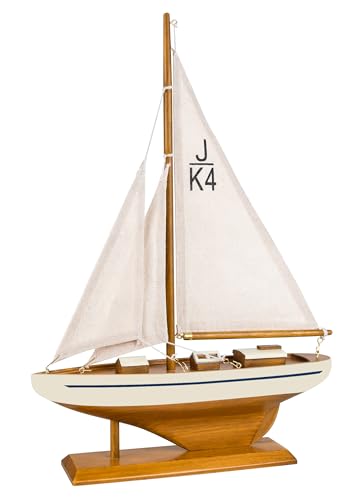 SAILINGSTORY Wooden Sailboat Model Sailing Ship Decor 10.5 Ivory