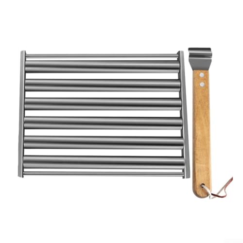 Parrilla de acero inoxidable para perros calientes para un calentamiento uniforme y fácil movimiento (grande)