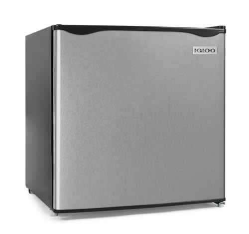 Image of Igloo 1.6 Cu.Ft Mini Fridge with Freezer - Single Door Compact Refrigerator with Glass Shelves for Homes, Dorms & Offices - Keep Drinks & Frozen Foods Cool with Temperature Control Fridge - Platinum